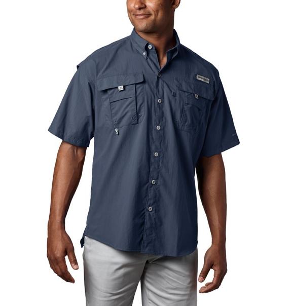 Columbia PFG Bahama II Fishing Shirts Navy For Men's NZ70412 New Zealand